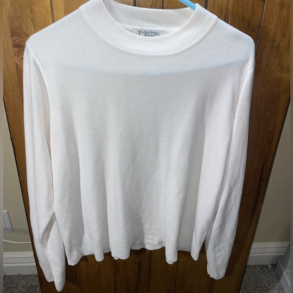 Long sleeve white turtleneck sweater